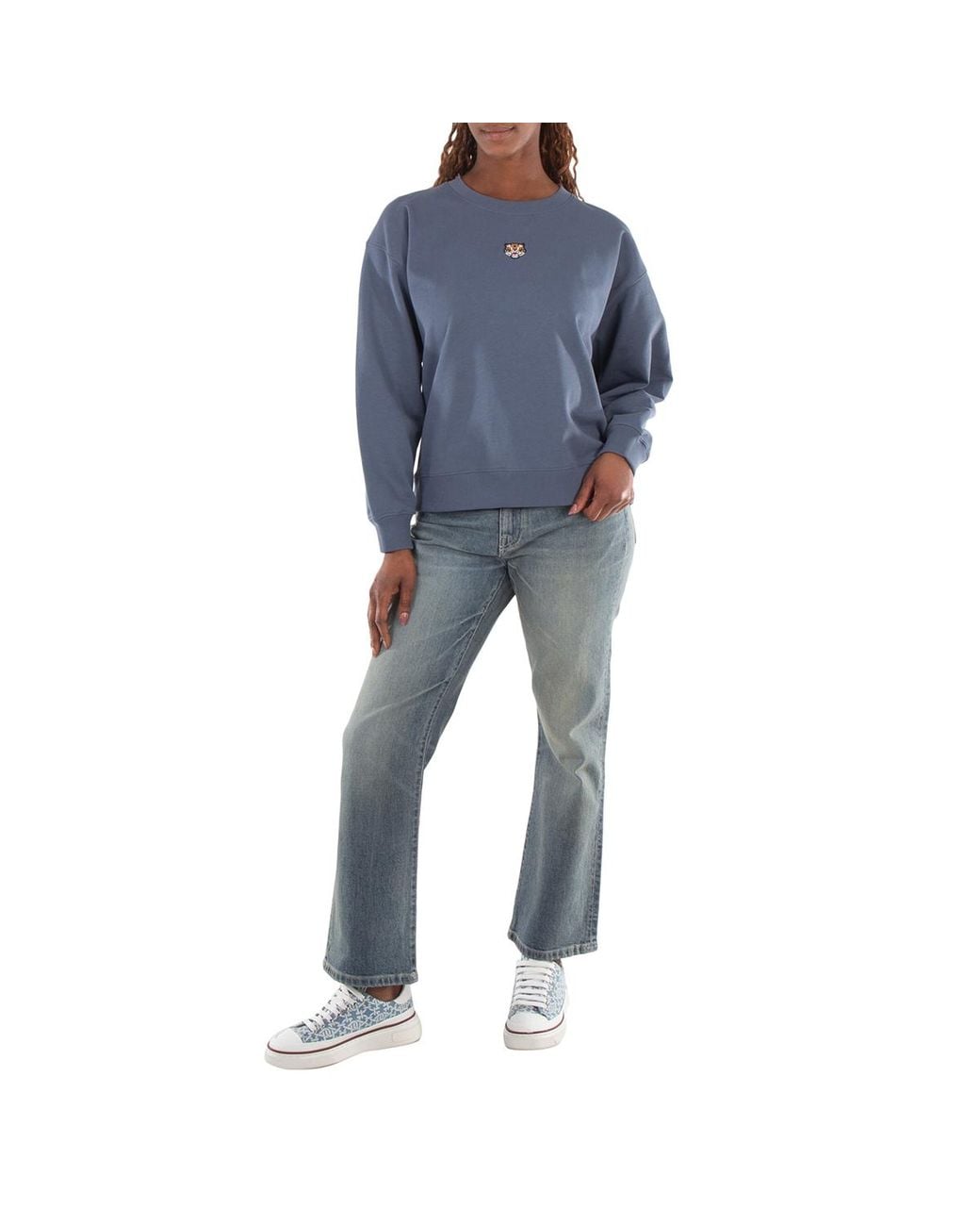 KENZO Blue Logo-Patch High Waisted Jean, for men