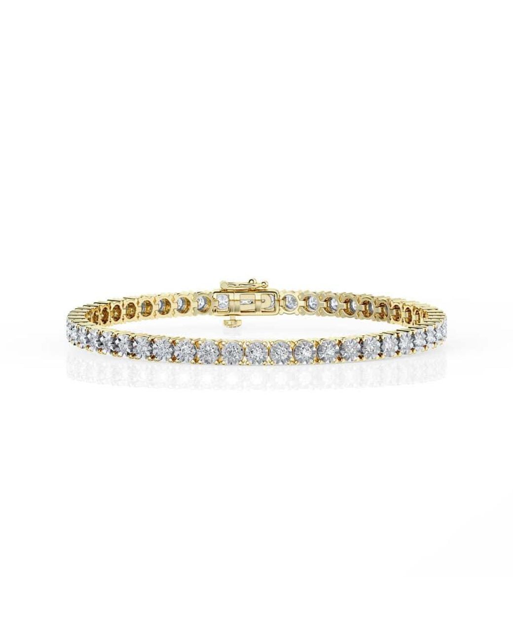 Brilliant Diamond Metallic 3 Cttw Round Lab Grown Diamond Tennis Bracelet for men
