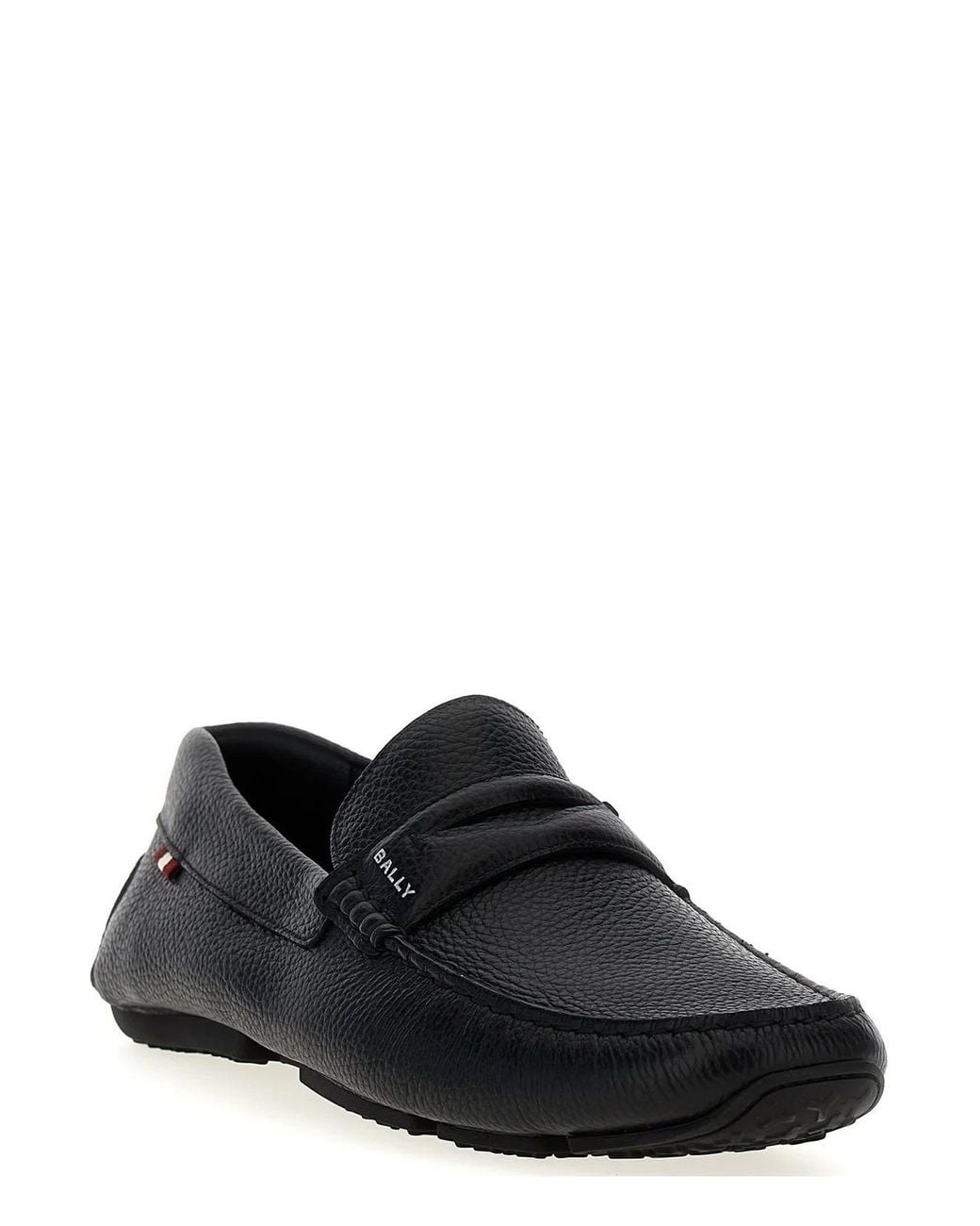 Bally Black Palven-U Leather Loafers, Brand Size 5 Us for men