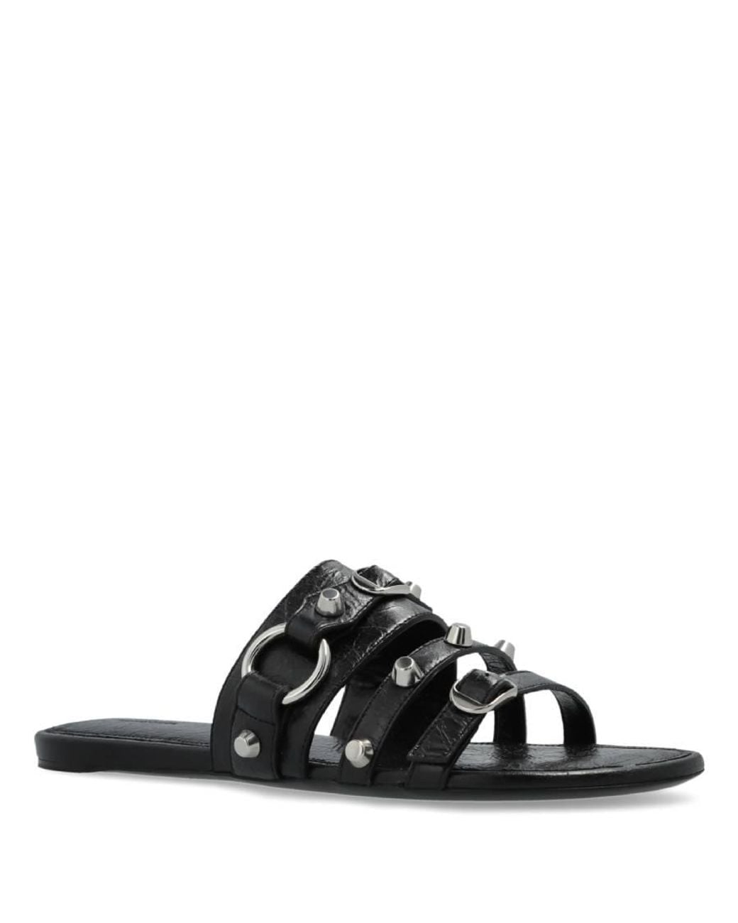 Balenciaga Black Arena Lambskin City Mule Flats, Brand Size 37 Us for men