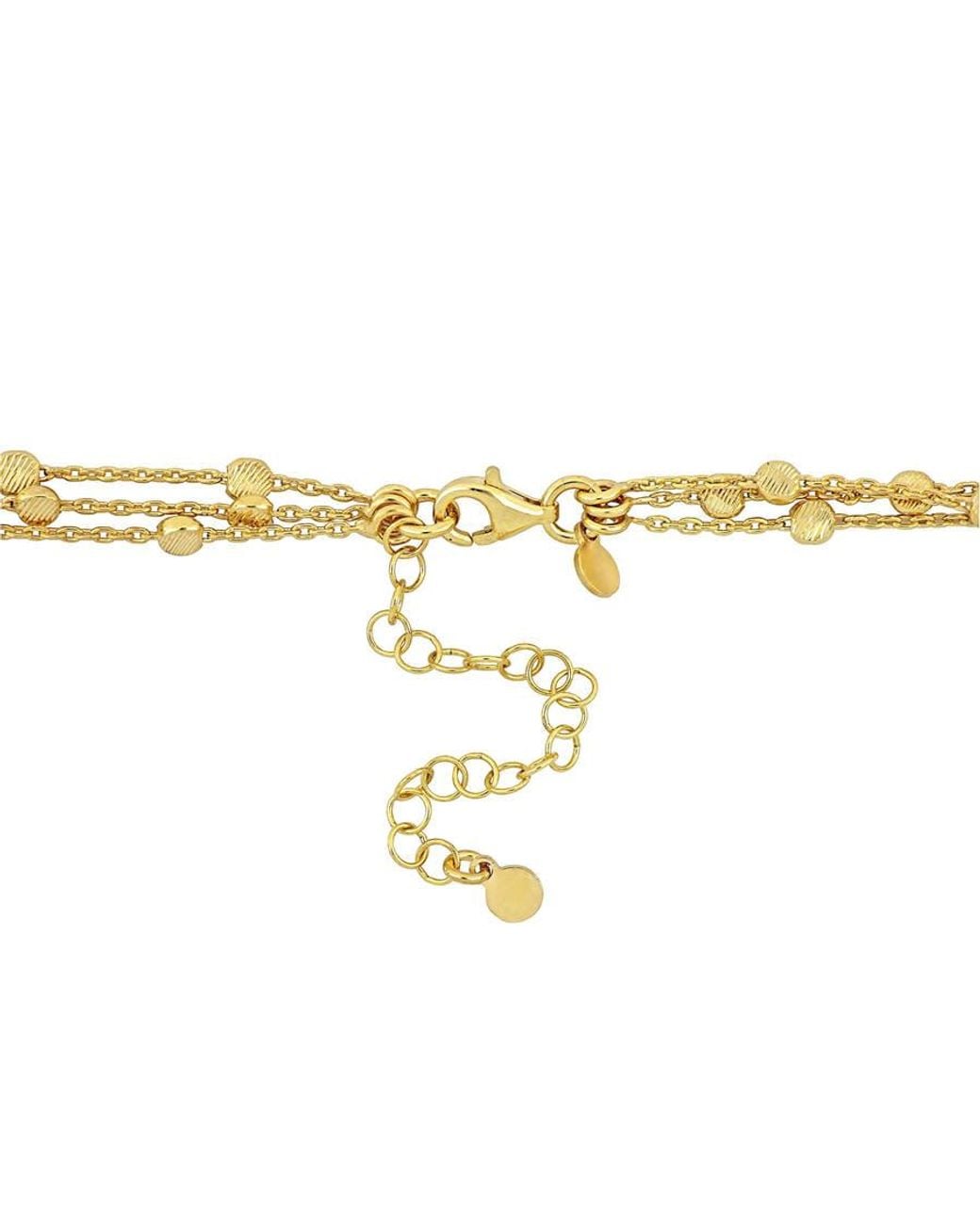 Amour Metallic Multi-Strand Anklet With Lobster Clasp