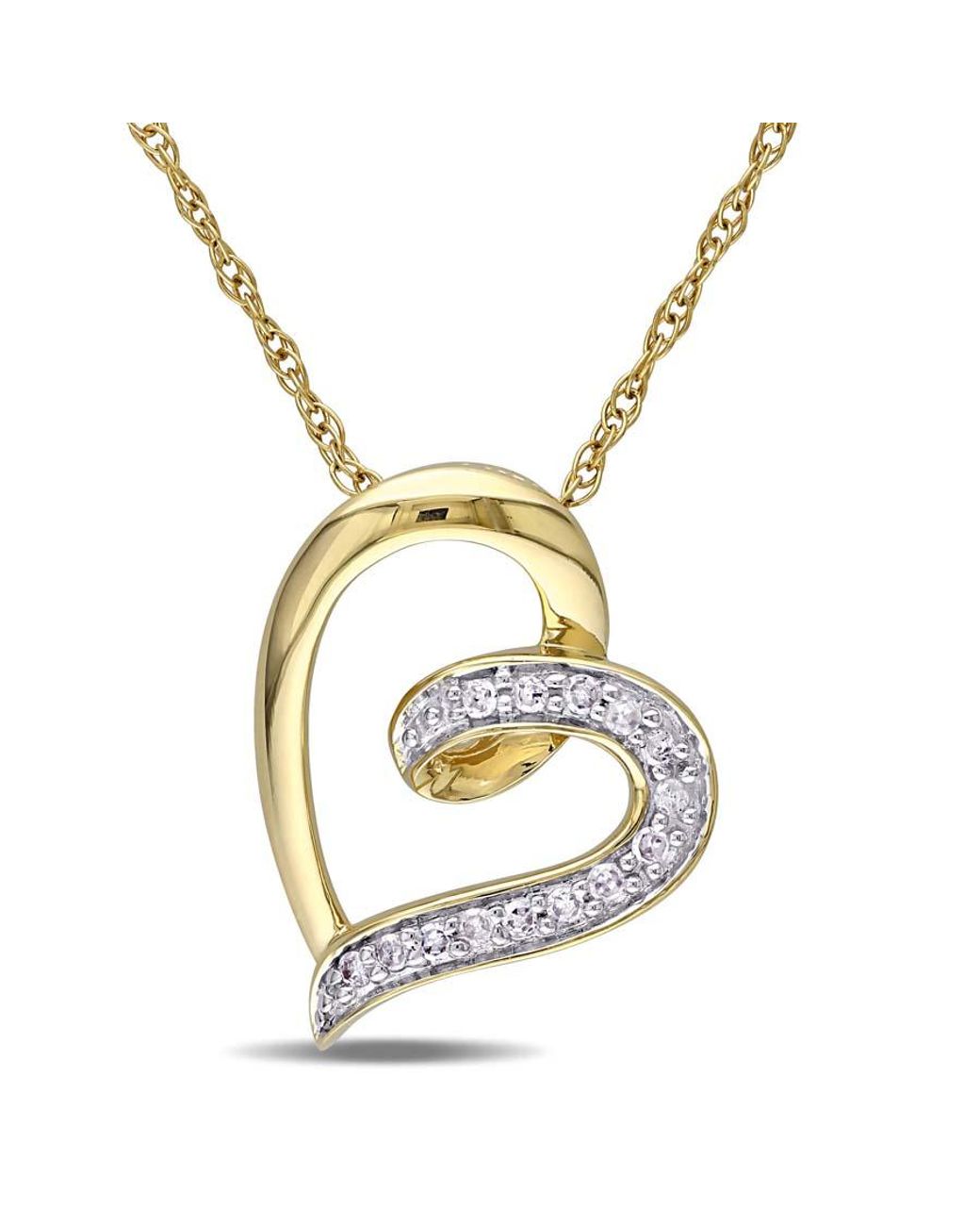 Amour Metallic Diamond Heart Pendant With Chain for men