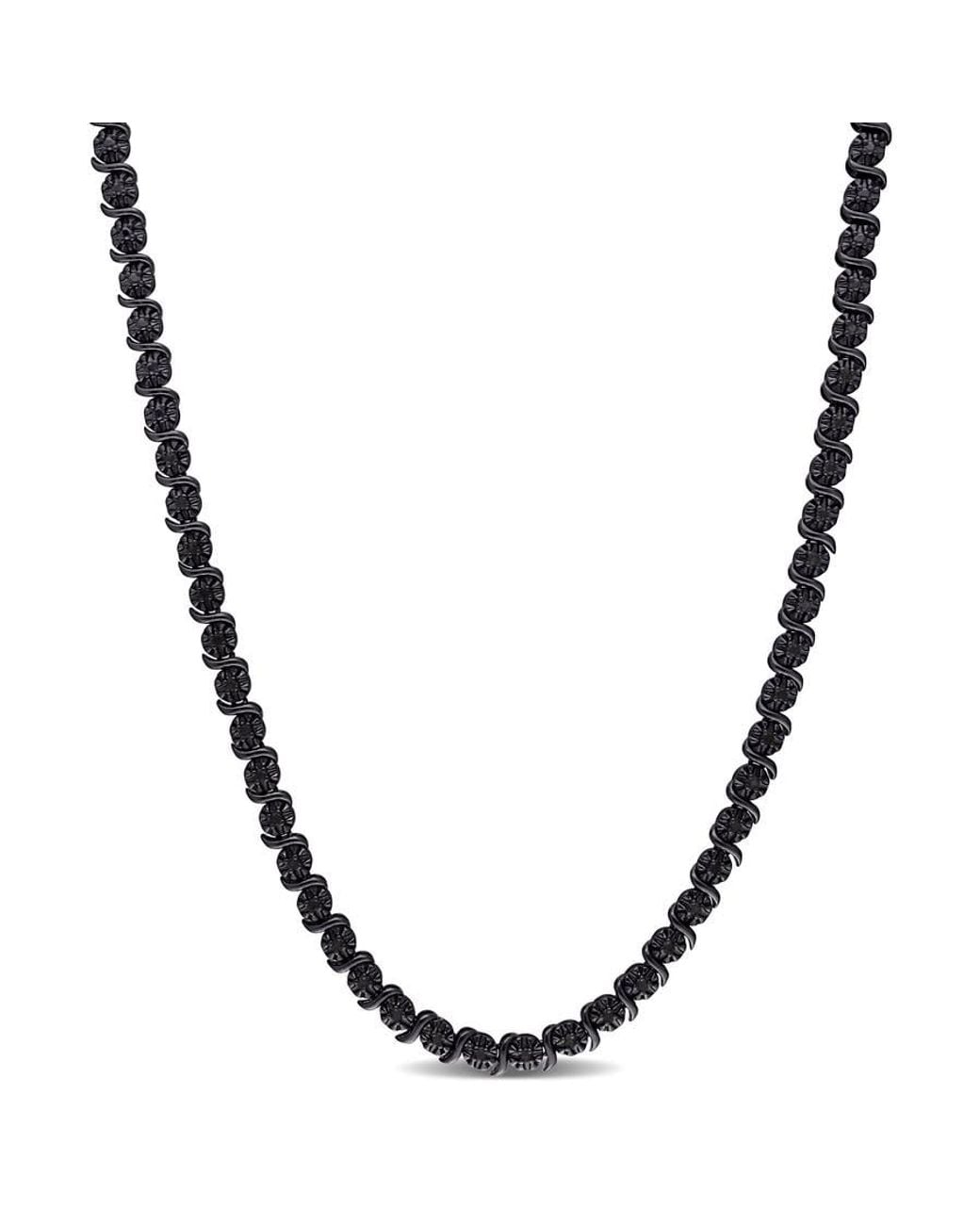 Amour Metallic 1/2 Ct Tw Diamond Tennis Necklace for men