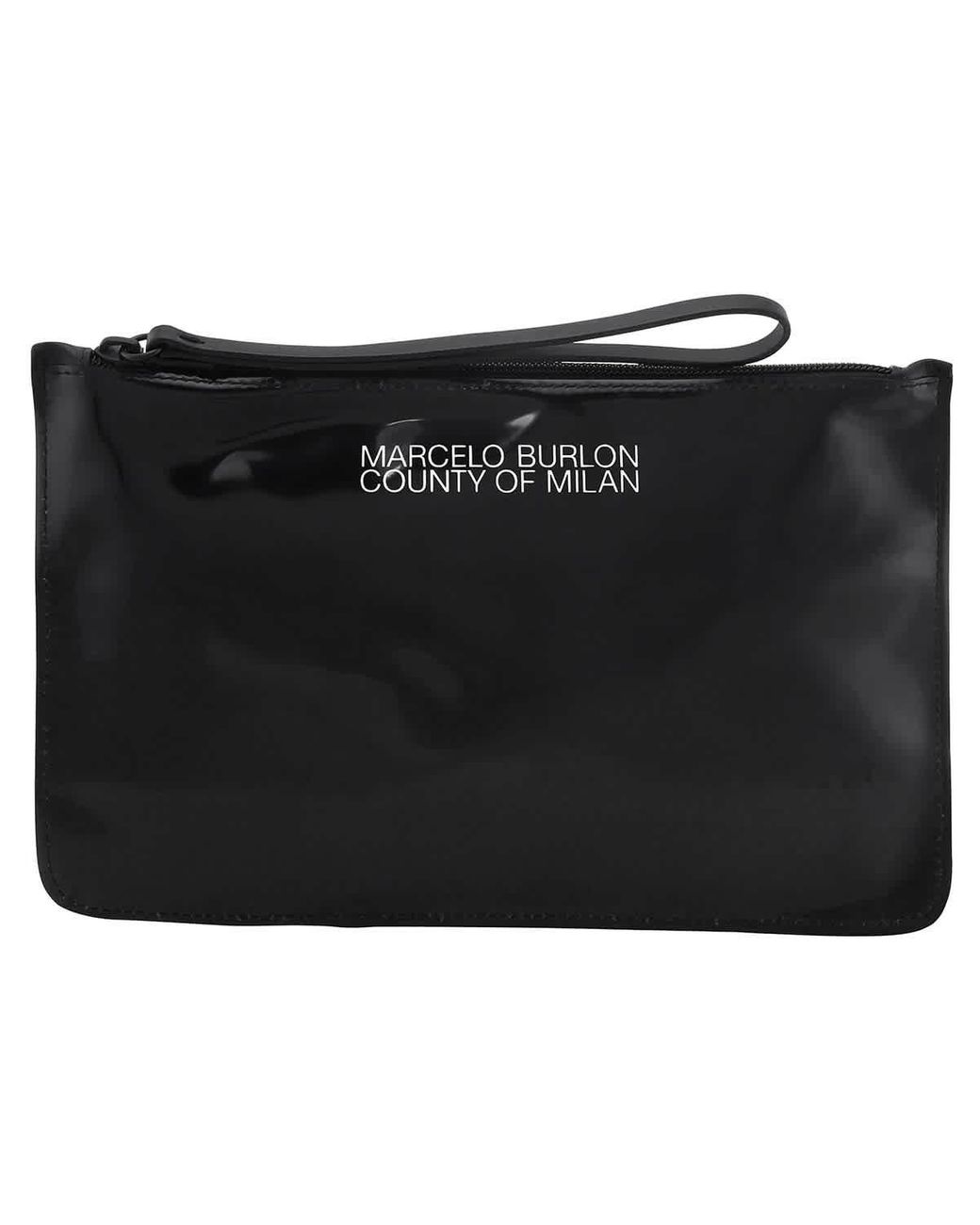 Marcelo Burlon Logo Pvc Clutch Bag in Black for Men