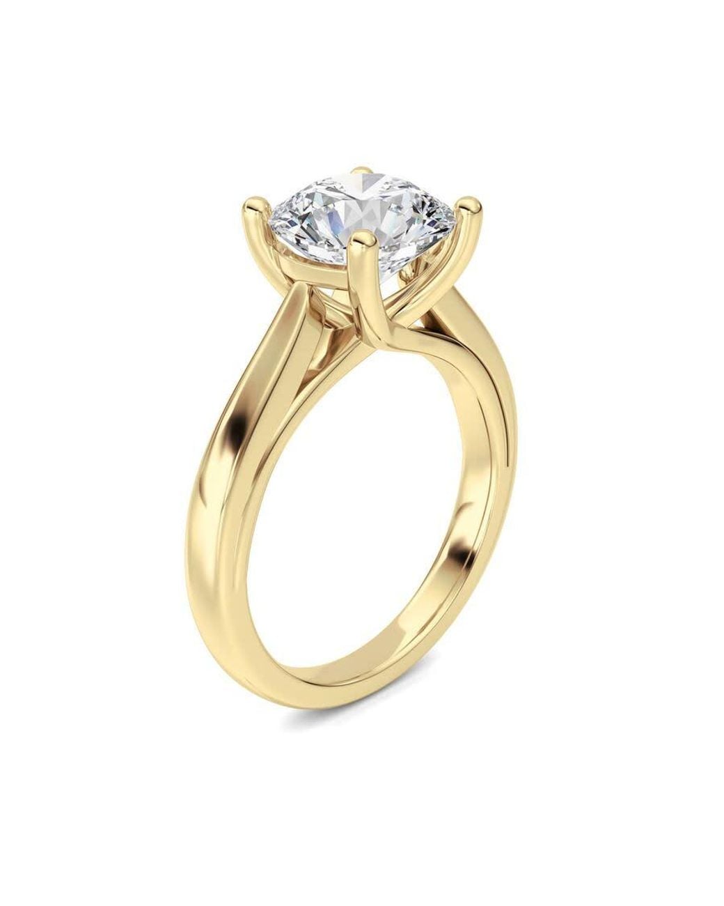 Mure And Co Metallic 2Ctw Round Shaped Lab Grown Diamond (F/Vs) Cathedral Shank Engagement Ring for men