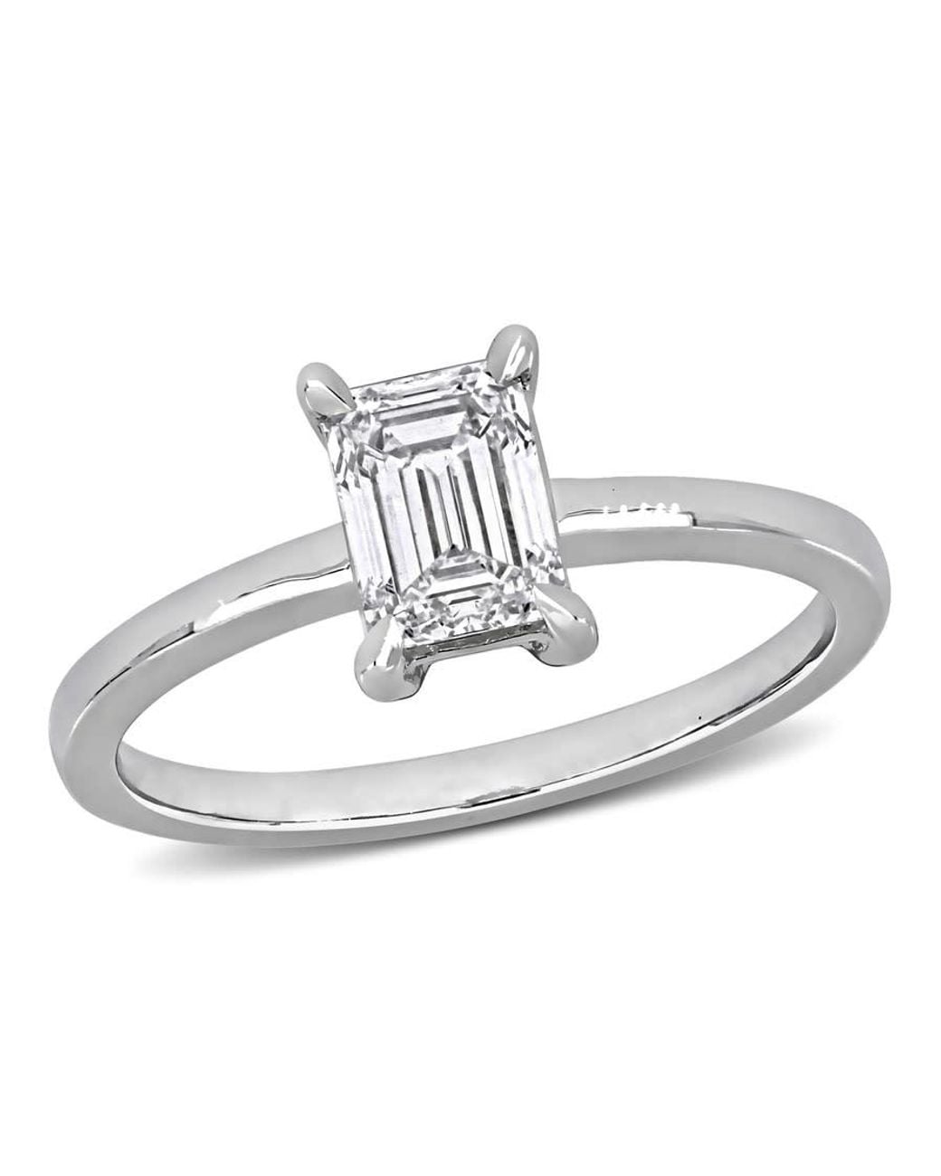 Created Forever Metallic 1Ct Tw Emerald-Cut Lab Grown Diamond Solitaire Engagement Ring for men