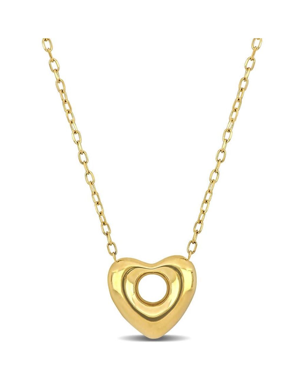 Amour Metallic Puff Heart Necklace