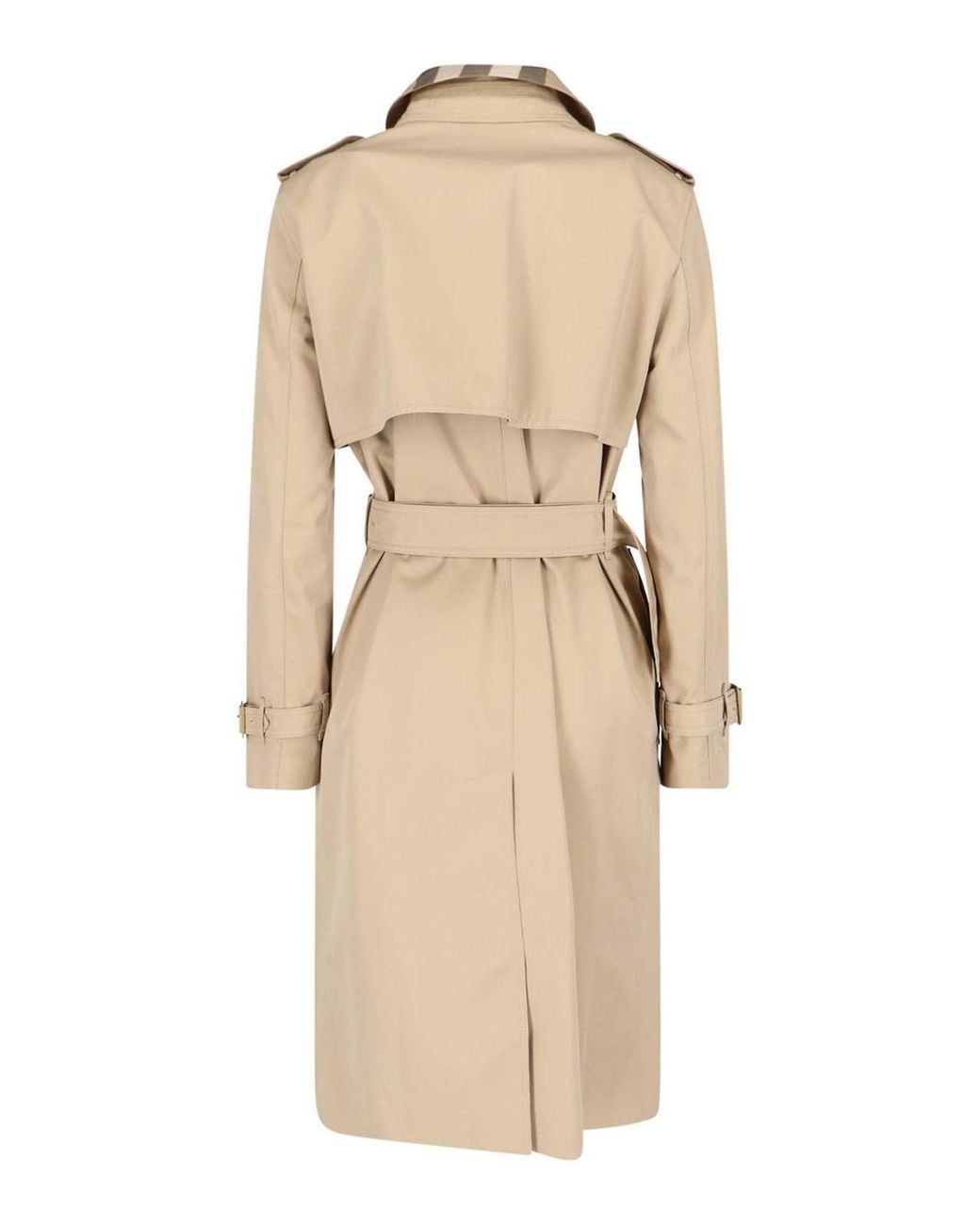 Burberry Natural Check Collar Gabardine Trench Coat, Brand Size 8 Us for men