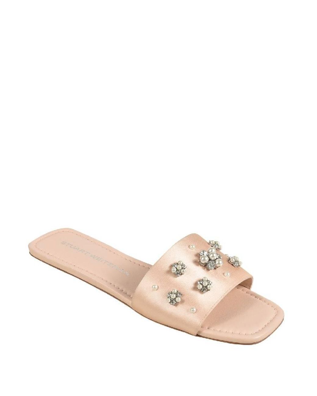 Stuart Weitzman Natural Poppy Flat Slides, Brand Size 36 Us