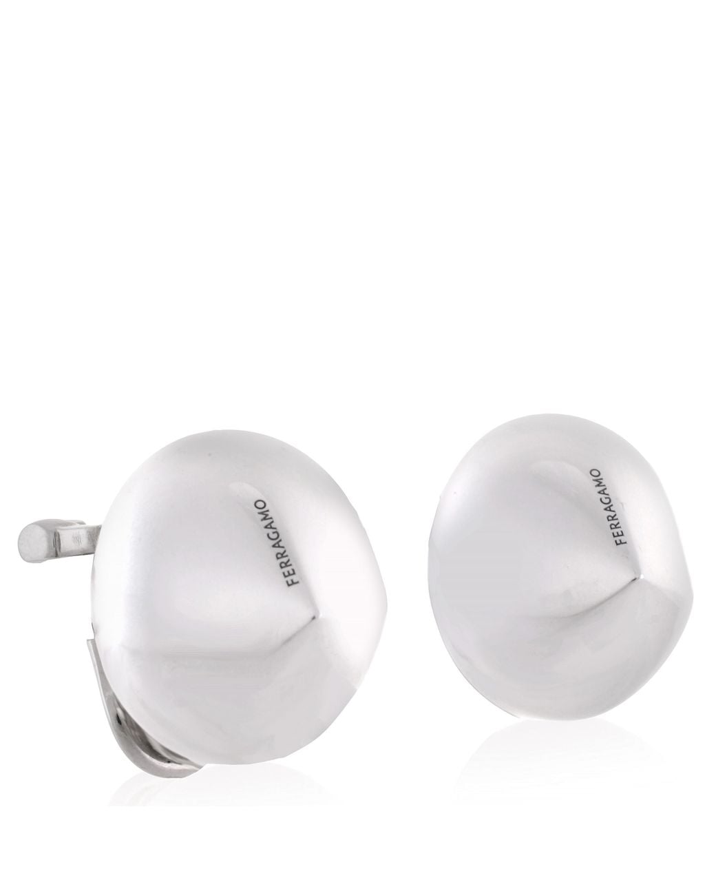 Ferragamo White Sculptural Stud Earrings for men