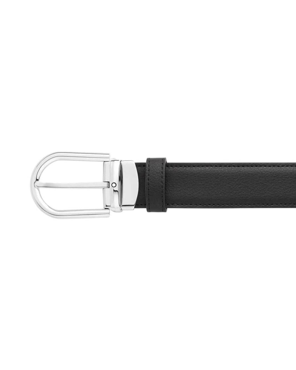 Montblanc Blue Horseshoe Buckle Reversible Leather Belt for men