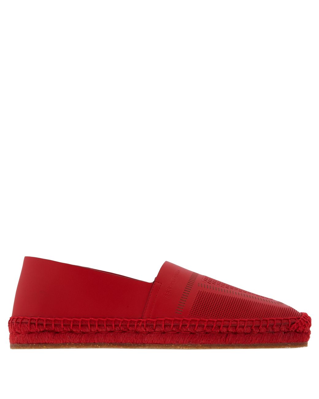 Ferragamo Red Seda Leather Espadrilles