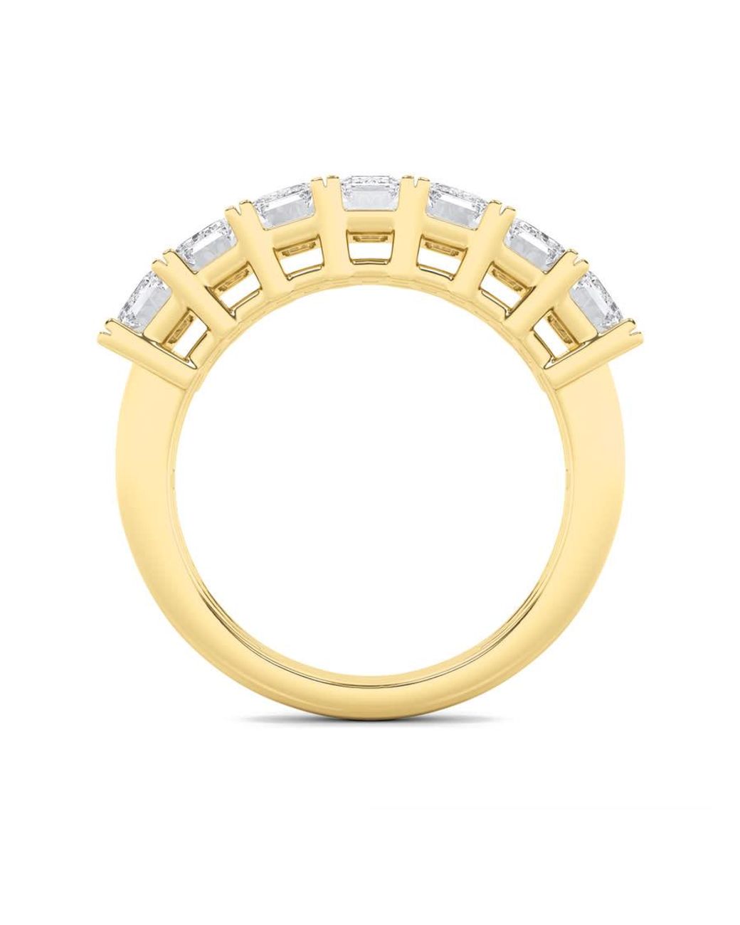 Mure And Co Metallic 2Ctw Emerald Shaped Lab Grown Diamond (F/Vs) Seven Stone Band Ring for men