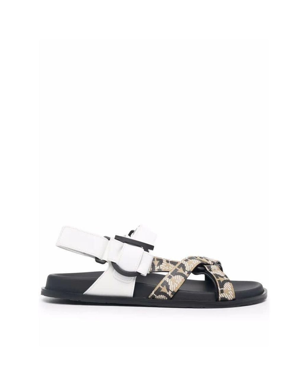 Ferragamo Blue Open Toe Buckled Sandals