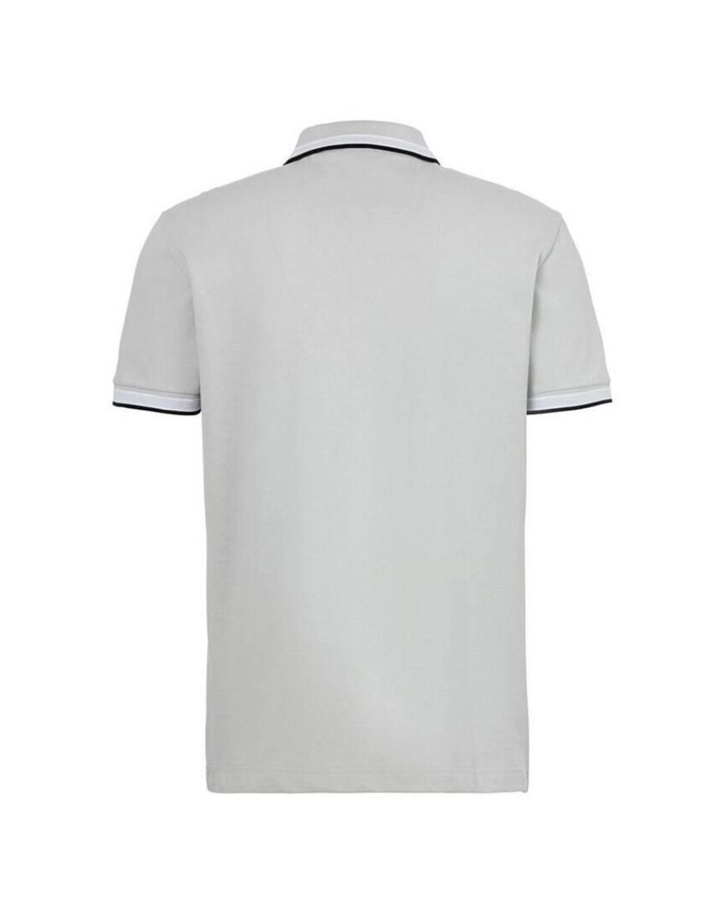 Boss Gray Paddy Logo Detail Cotton Polo Shirt
