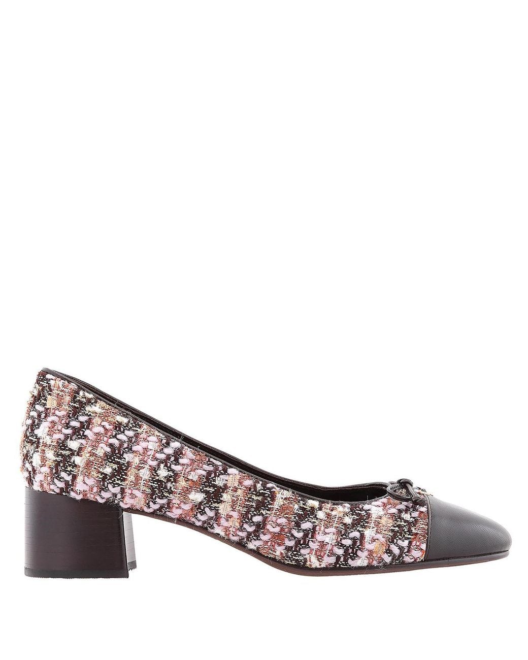 Tory Burch Pink Cap-Toe Tweed Pumps