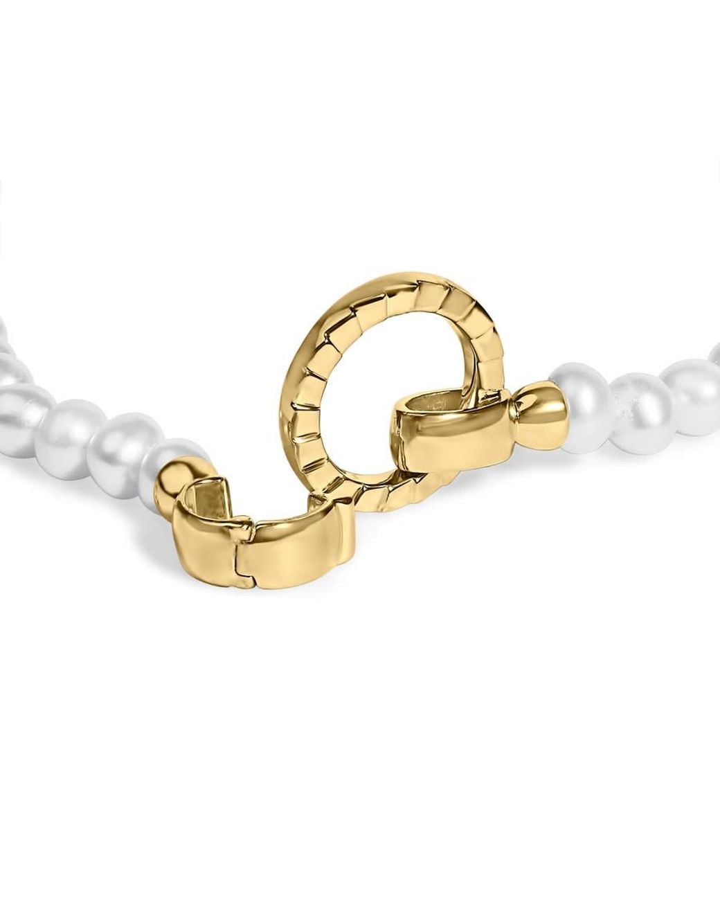 Haus of Brilliance Metallic 18K Vermeil Pearl Infinity Lock Tennis Bracelet for men