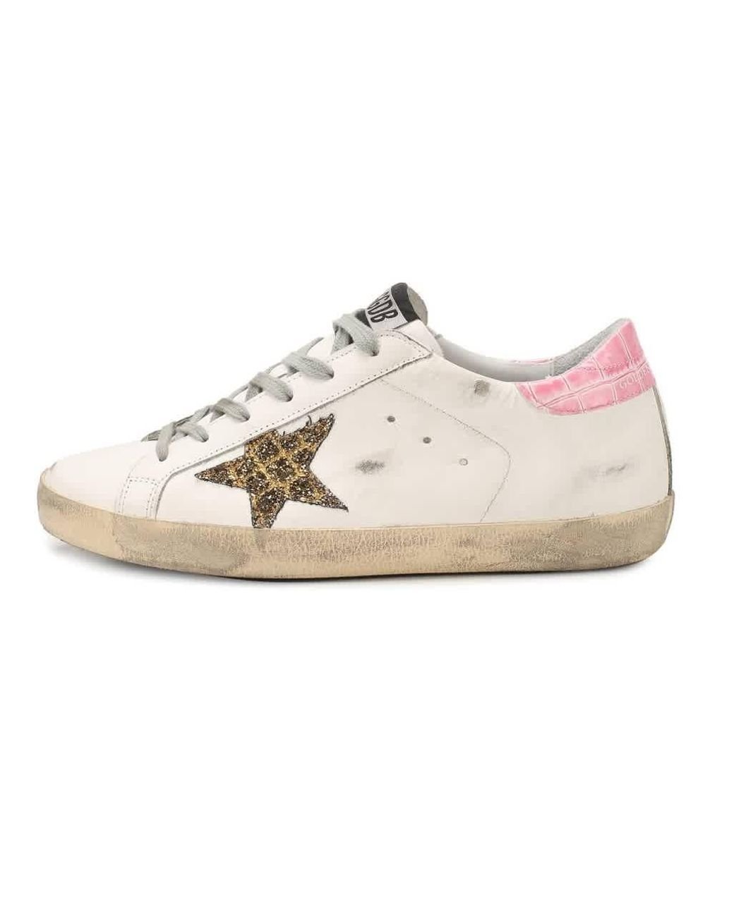 pink and gold golden goose