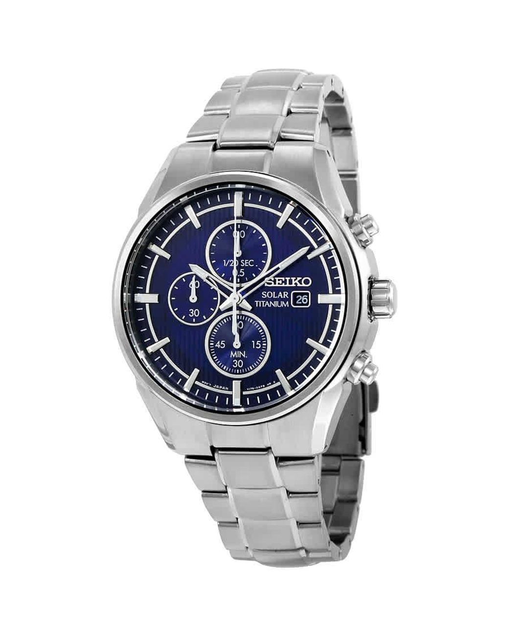 seiko solar chronograph blue