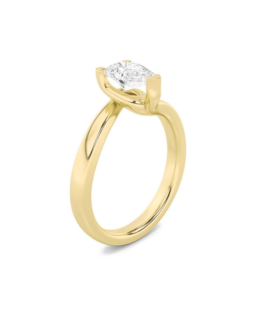 Mure And Co Metallic 1Ctw Pear Shaped Lab Grown Diamond (F/Vs) Bypass Shank Engagement Ring for men