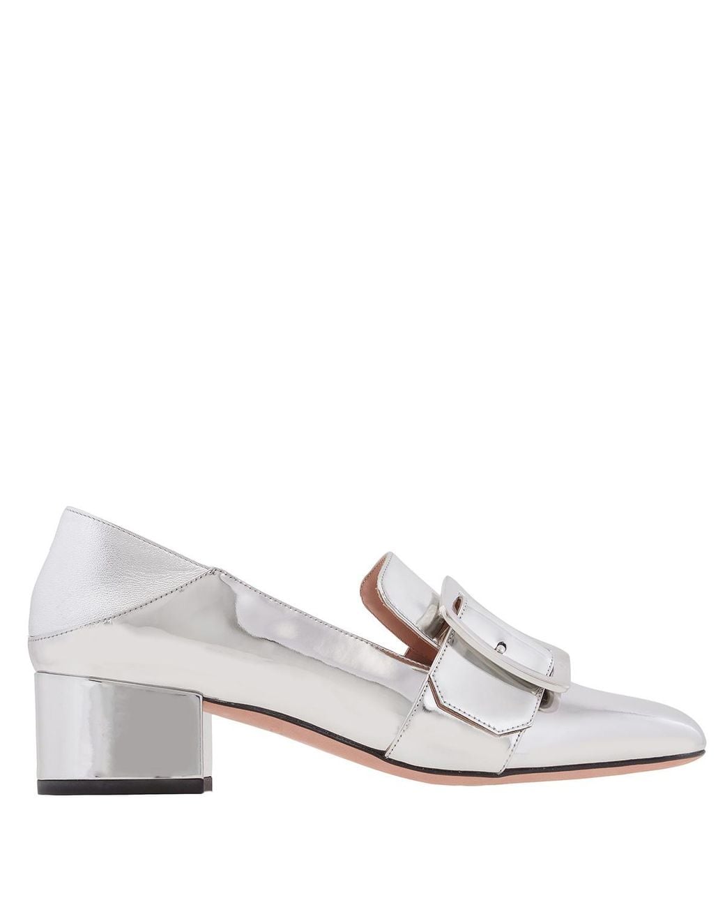 Bally White Janelle Buckle Leather Pumps