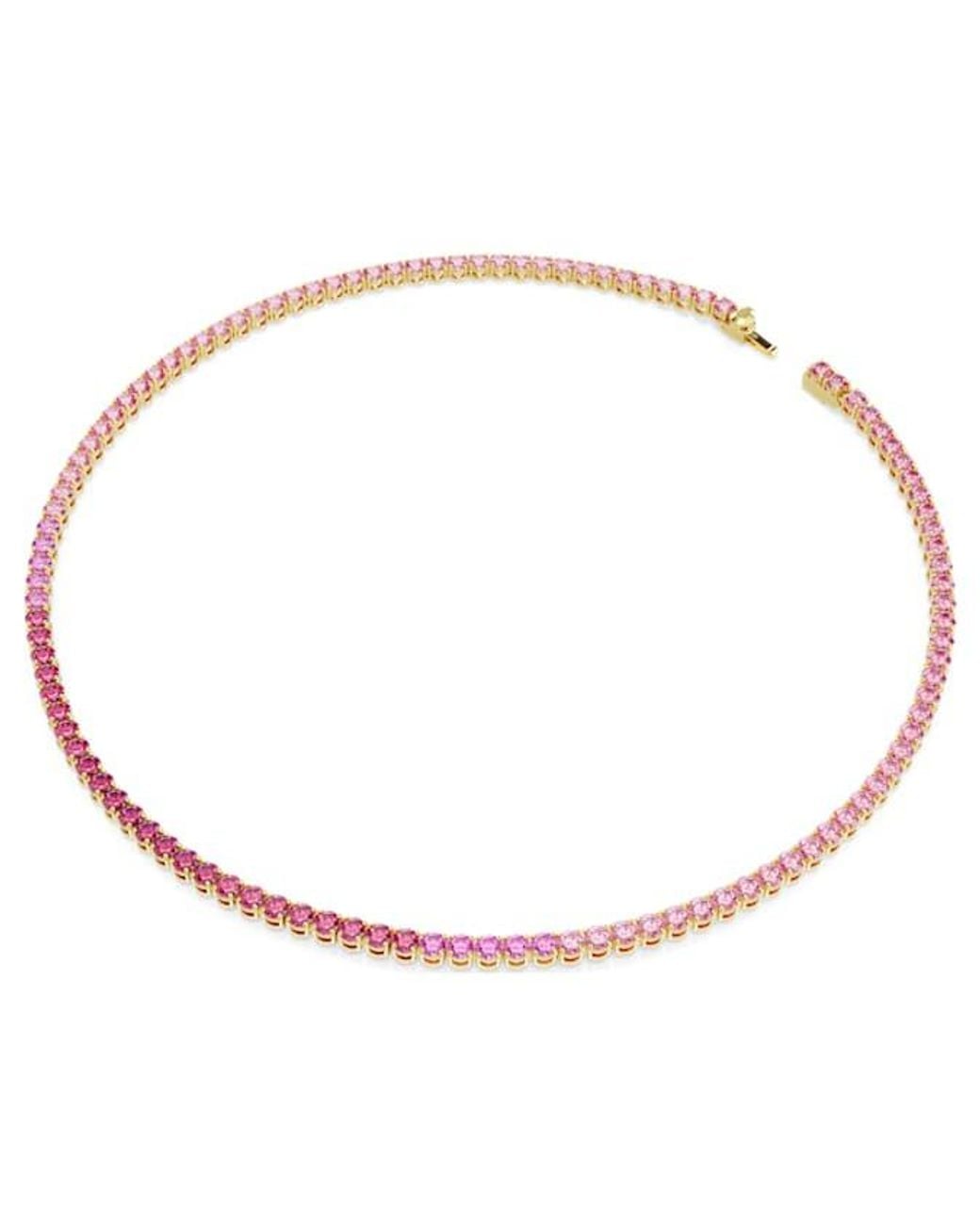 Swarovski Metallic Matrix Tennis Crystal Necklace for men