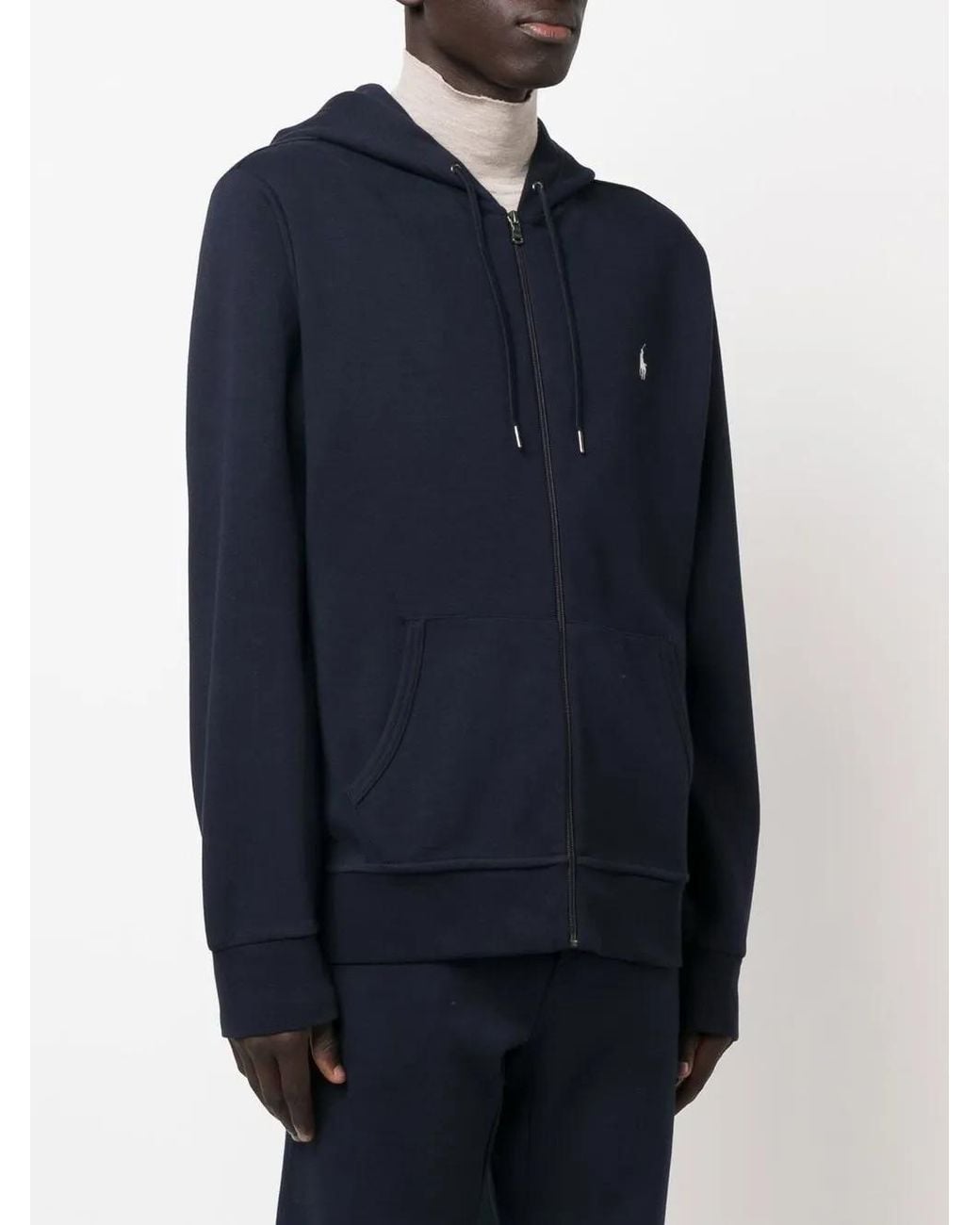 Polo Ralph Lauren Blue Double-Knit Full-Zip Hoodie for men