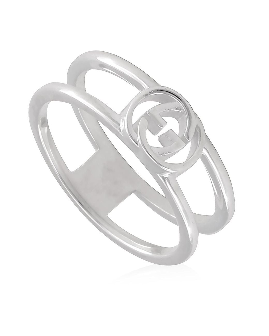 Gucci Metallic Ladies Sterling Interlocking G 6Mm Ring for men