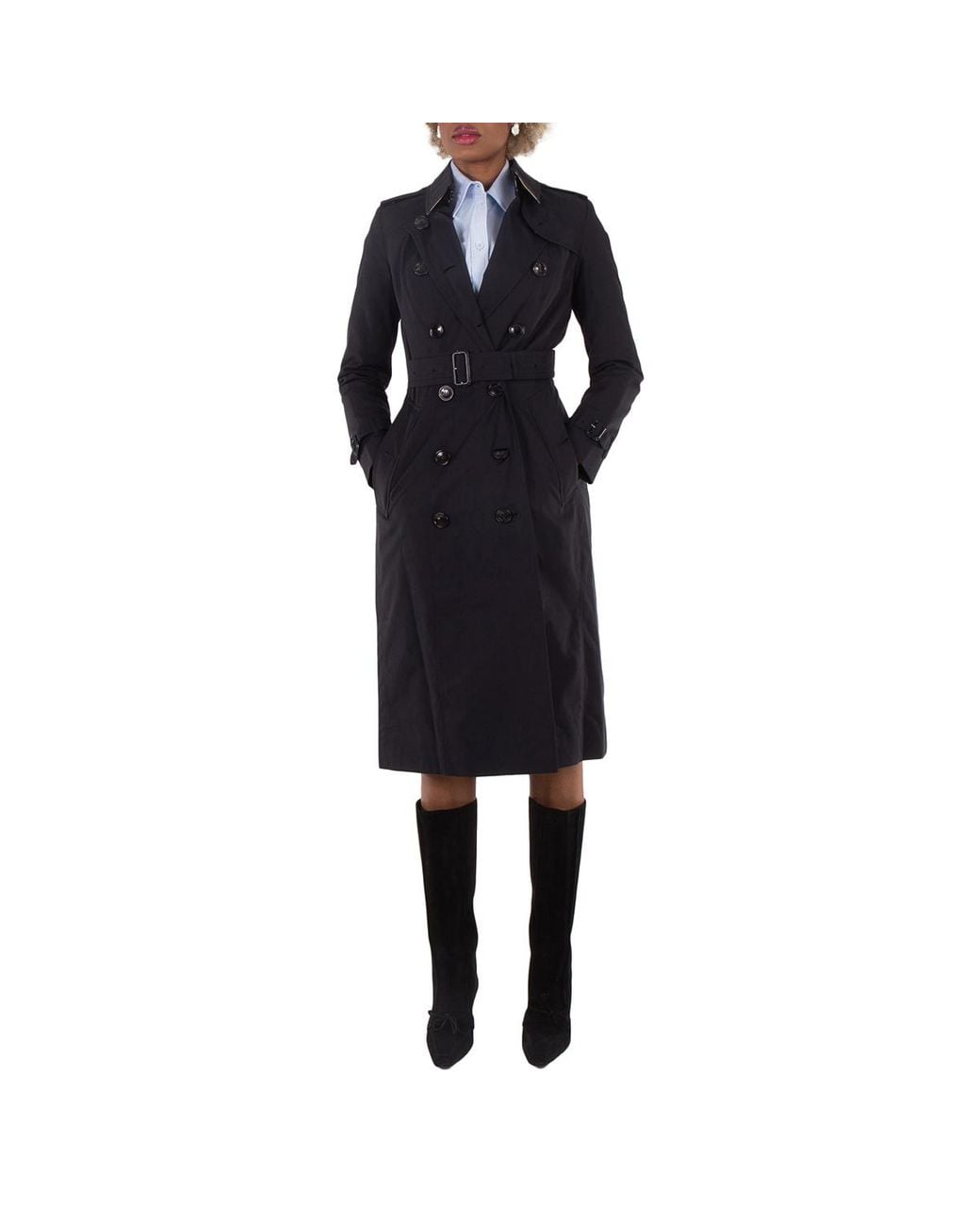 Burberry Black The Chelsea Long Cotton-gabardine Trench Coat for men