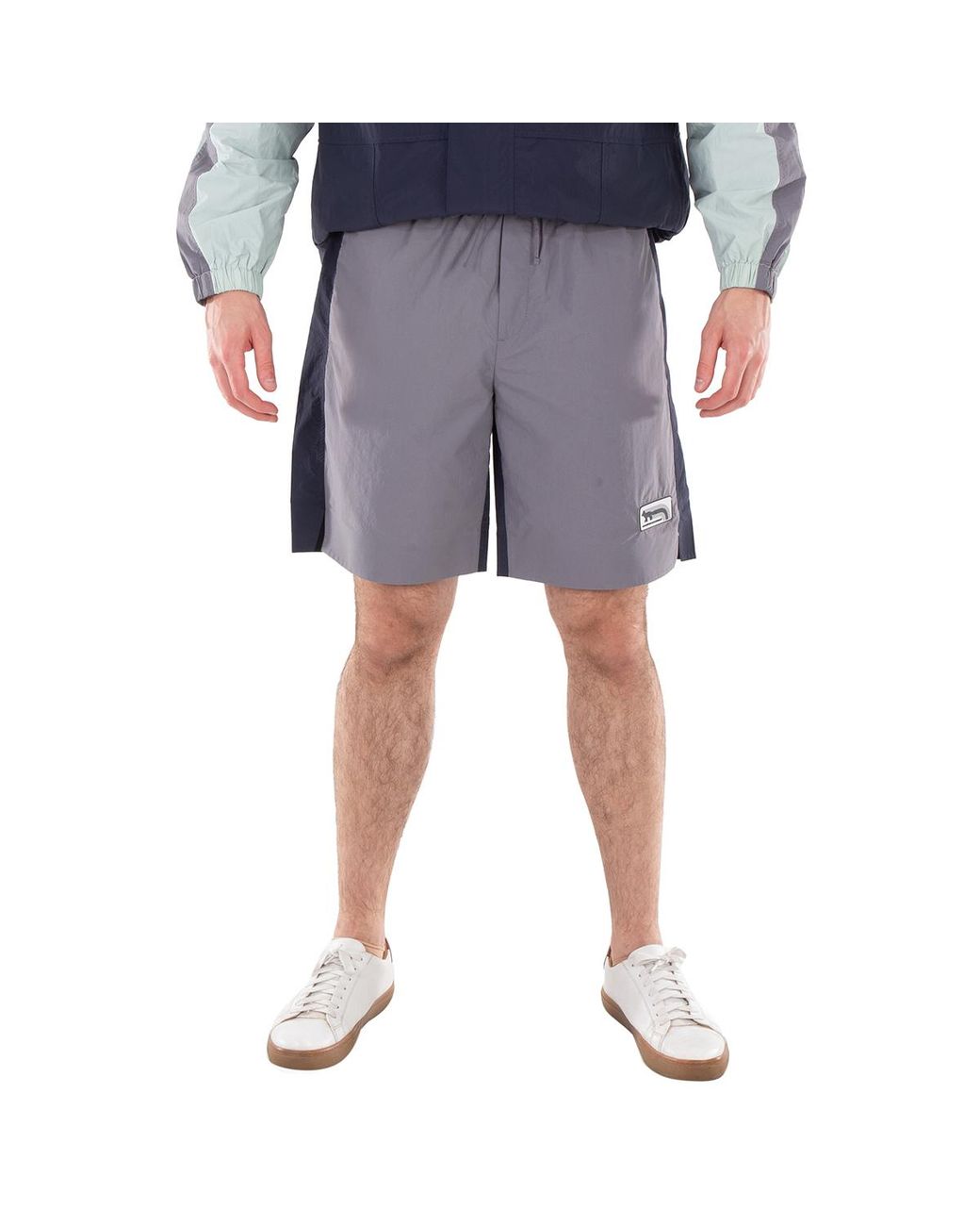 Maison Kitsuné Blue Colour-Block Track Shorts for men