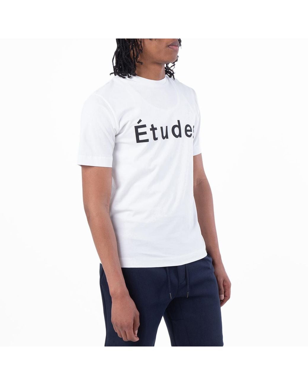 Etudes Studio White Wonder Logo Print Cotton T-Shirt for men