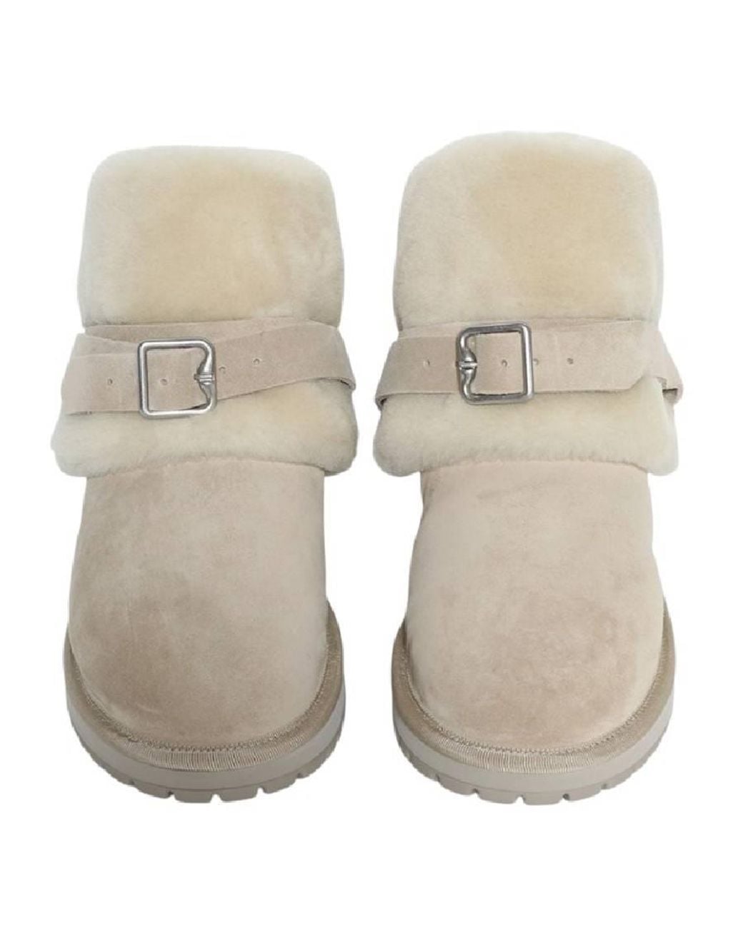 Burberry Natural Suede And Shearling Chubby Boots, Brand Size 41 Us for men