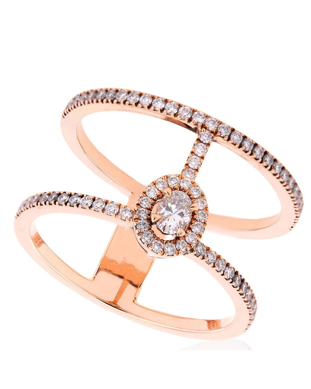 Messika Metallic Glamazone Two-Row Pave Ring