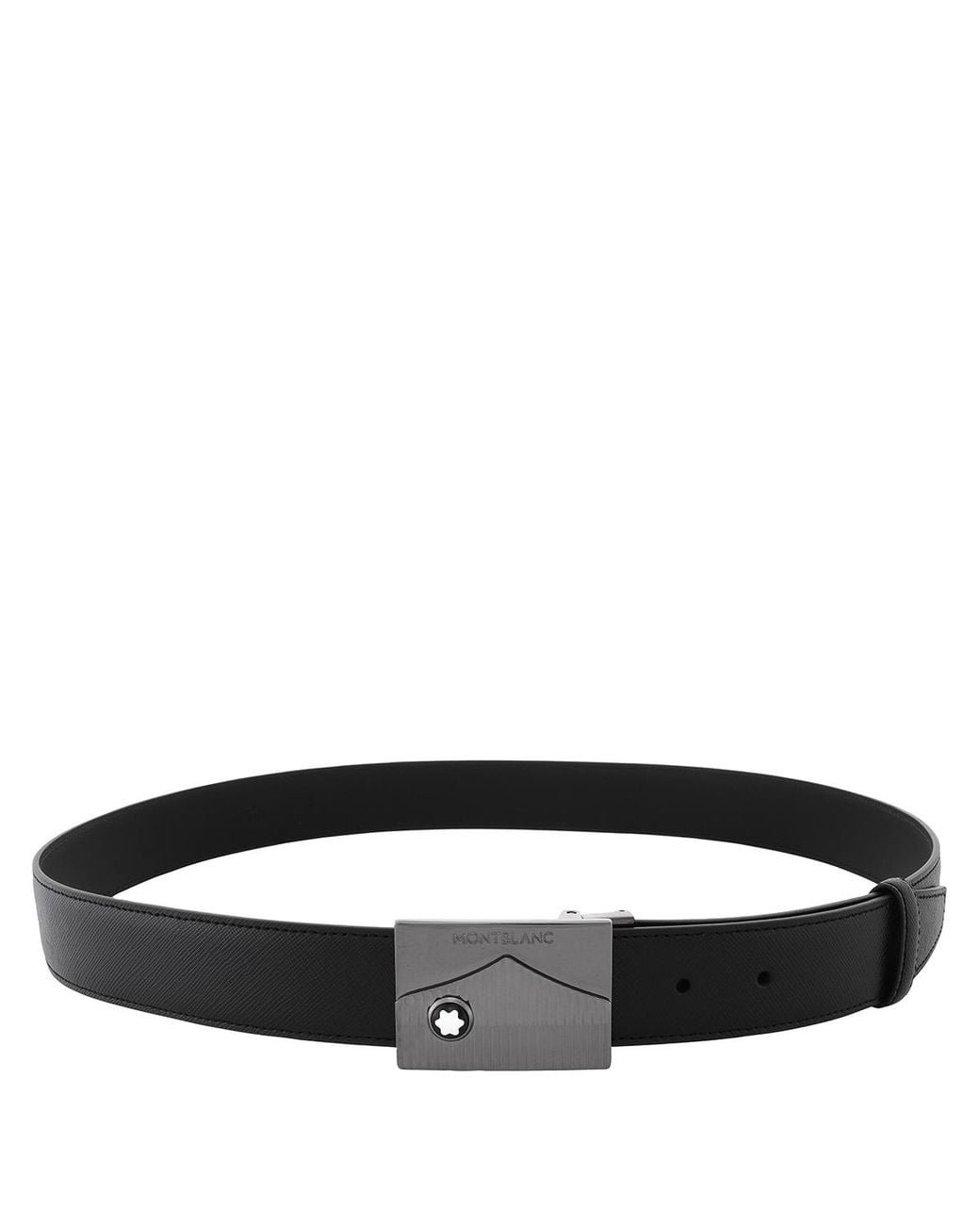Montblanc Black 35 Mm Saffiano-Printed Leather Belt for men