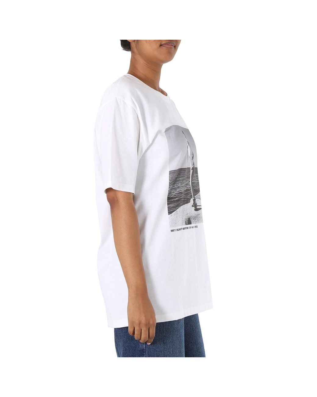Wolford White Ladies Short-Sleeve Newton Cotton T-Shirt