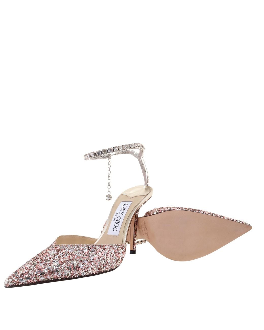 Jimmy Choo Multicolor Saeda 100 Coarse Glitter Pumps, Brand Size 34.5 Us