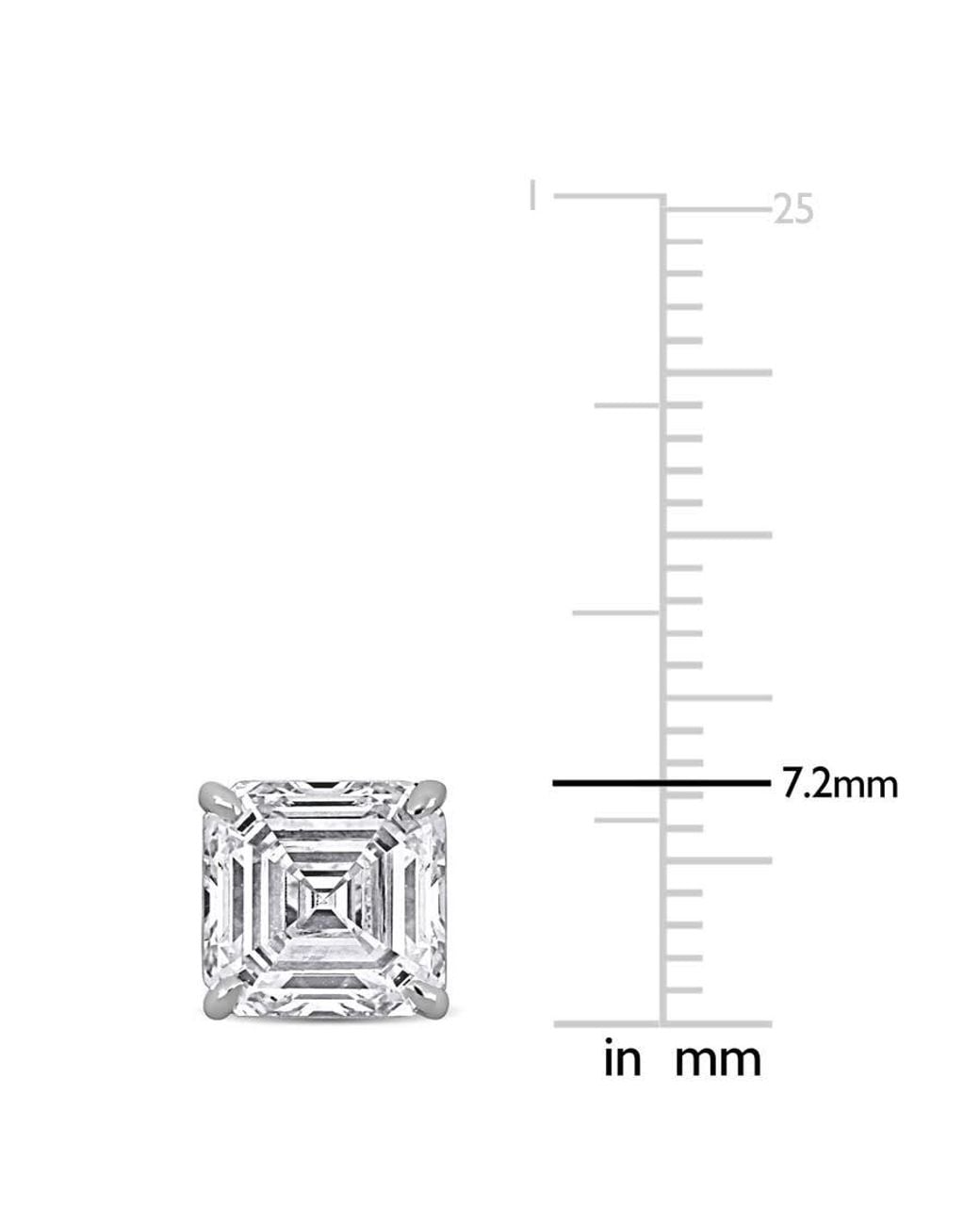 Created Forever Metallic 4Ct Tw Asscher-Cut Lab-Grown Diamond Solitaire Stud Earrings for men