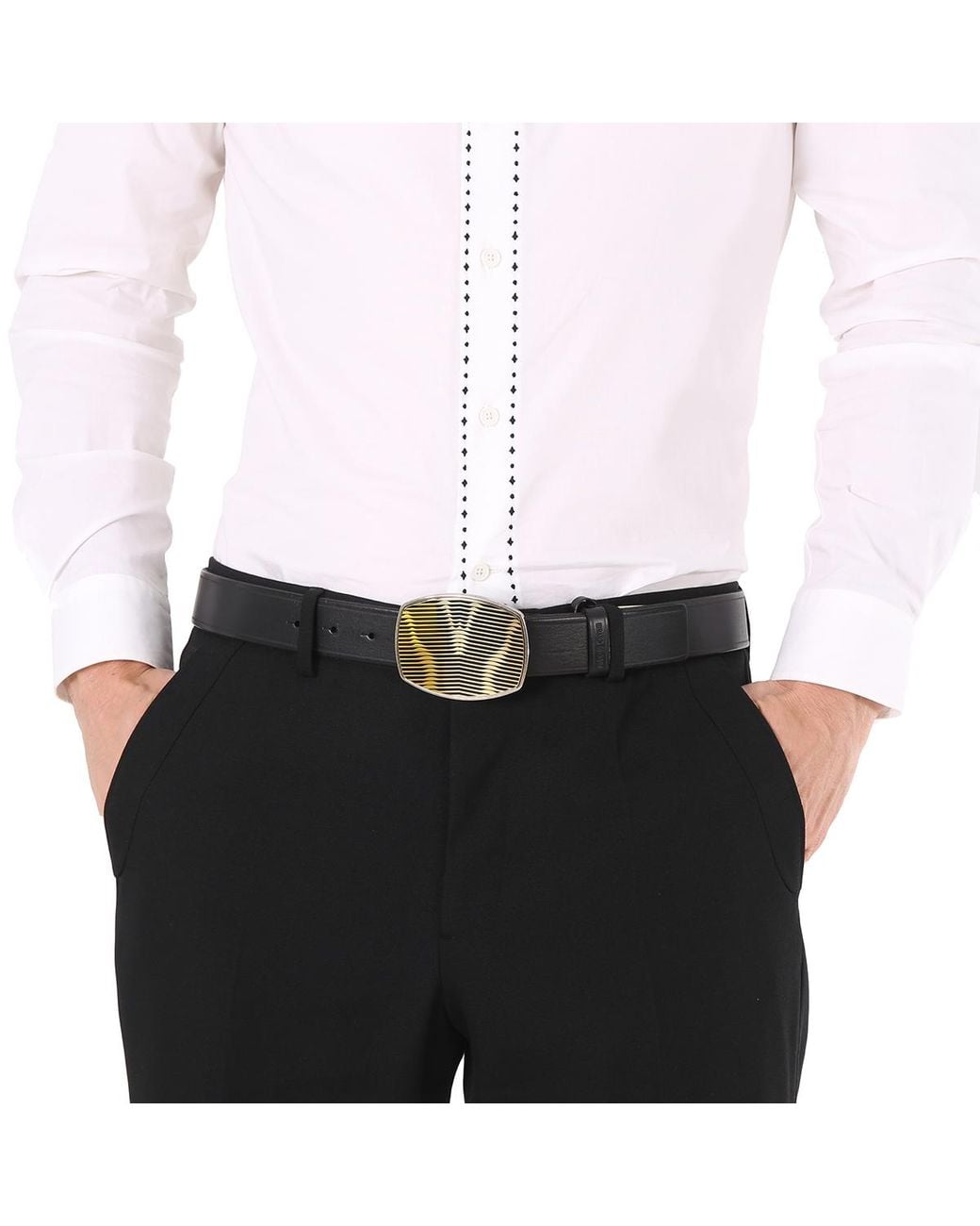 Roberto Cavalli Black 35Mm Adjustable Leather Belt, Cm for men