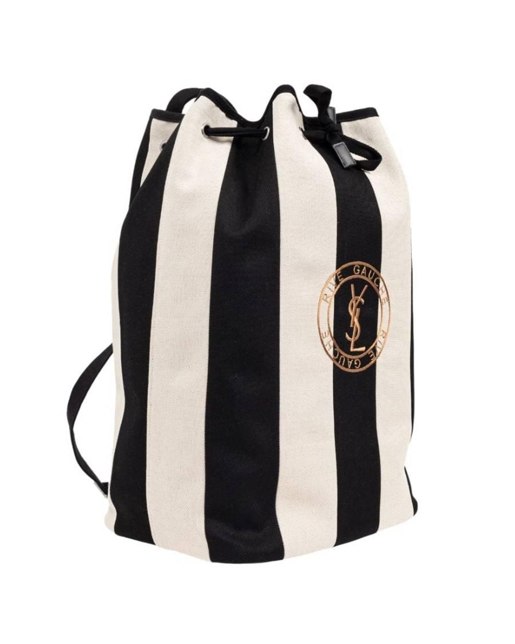 Saint Laurent Black Rive Gauche Canvas Backpack for men