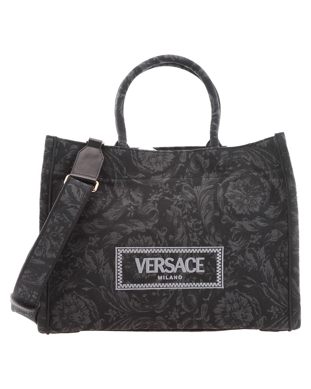 Versace Black Barocco Athena Medium Tote Bag for men