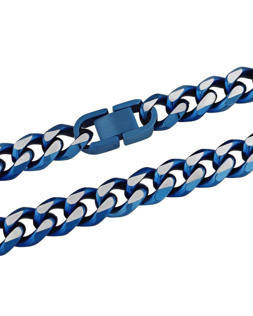 Robert Alton Blue Stainless Steel With Ip Curb Link Fashion Chain for men