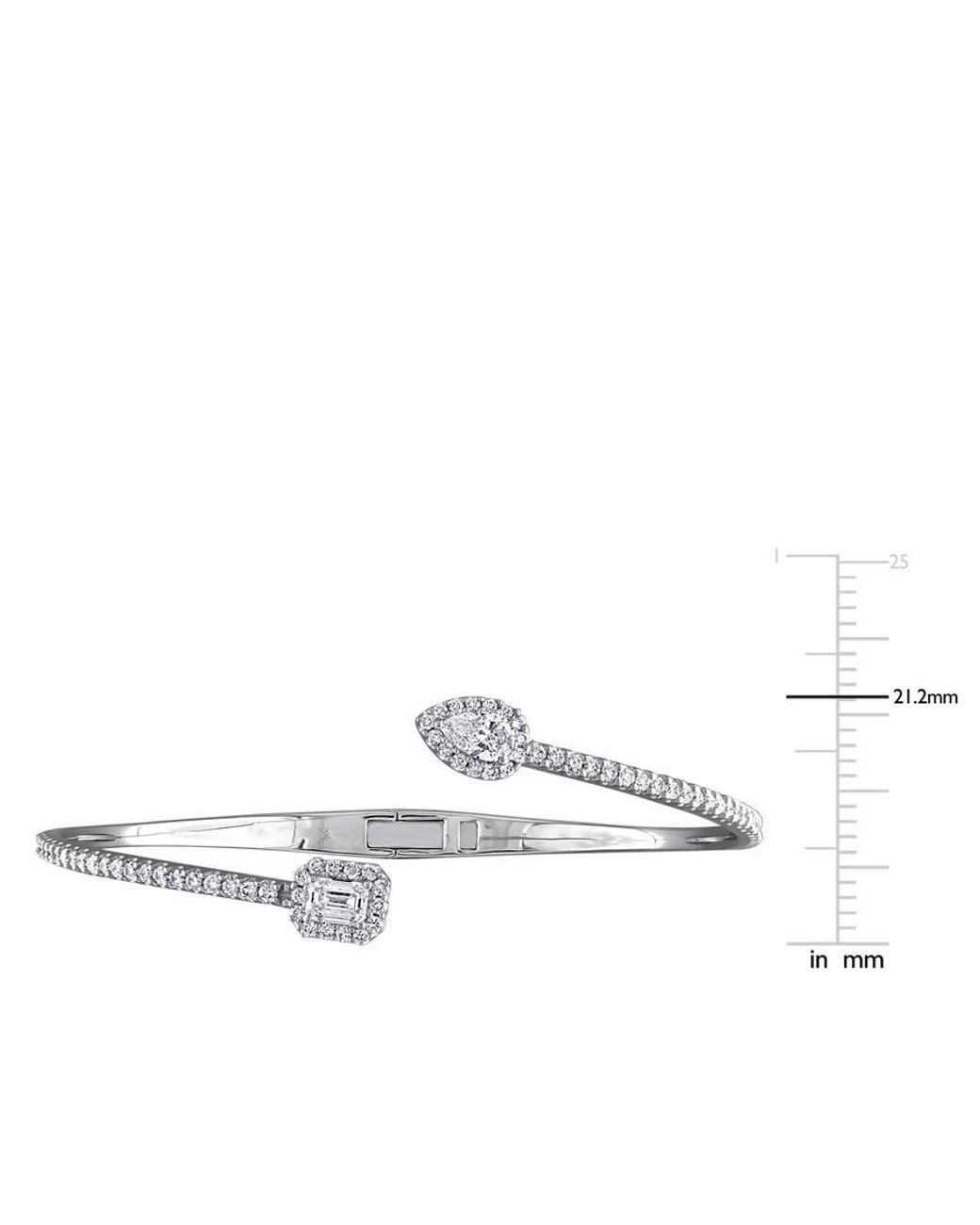 Created Forever Metallic 2 1/6Ct Tw Multi-Shaped Lab-Grown Diamond Open Bangle for men