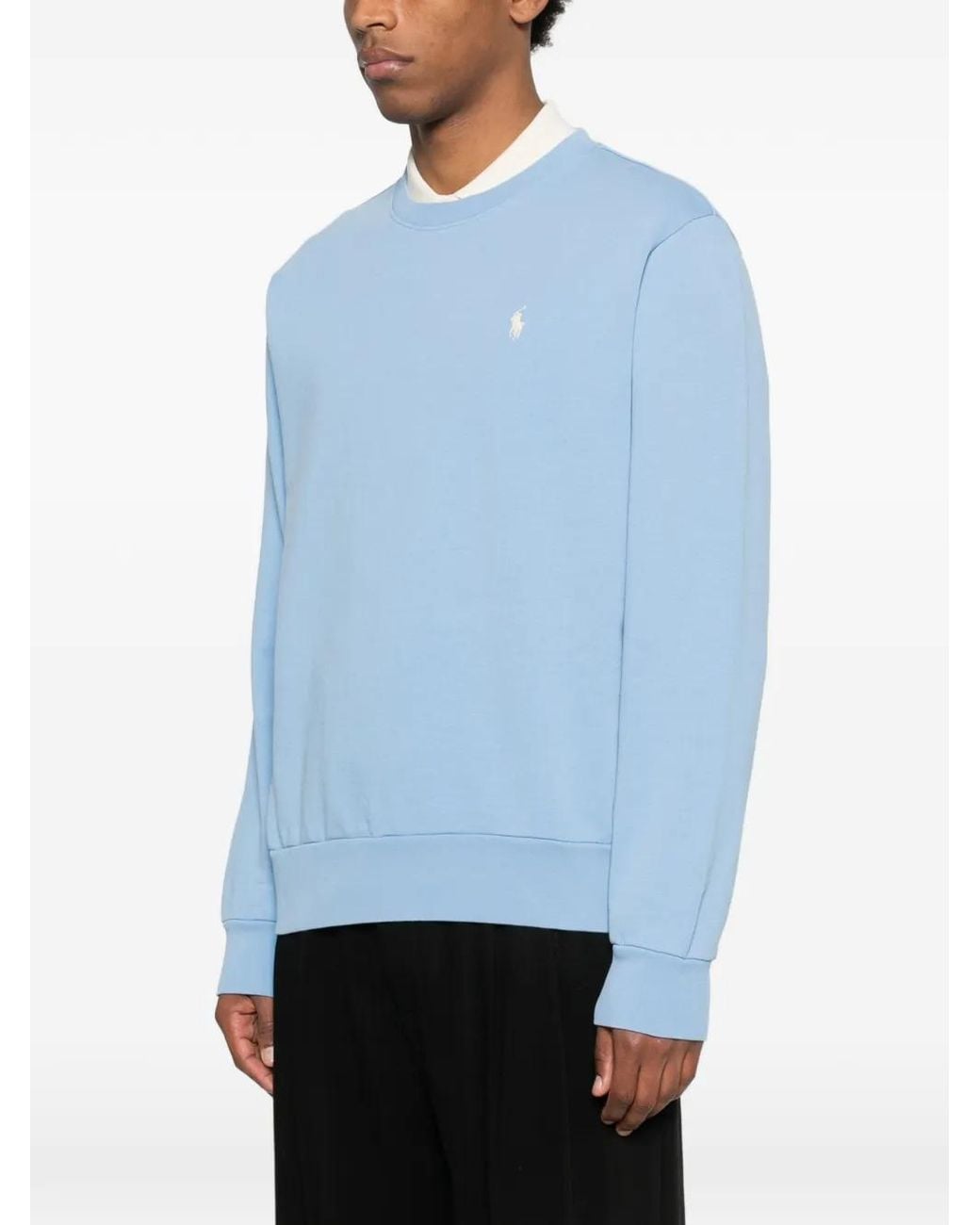 Polo Ralph Lauren Blue Loopback Terry Logo Sweatshirt for men