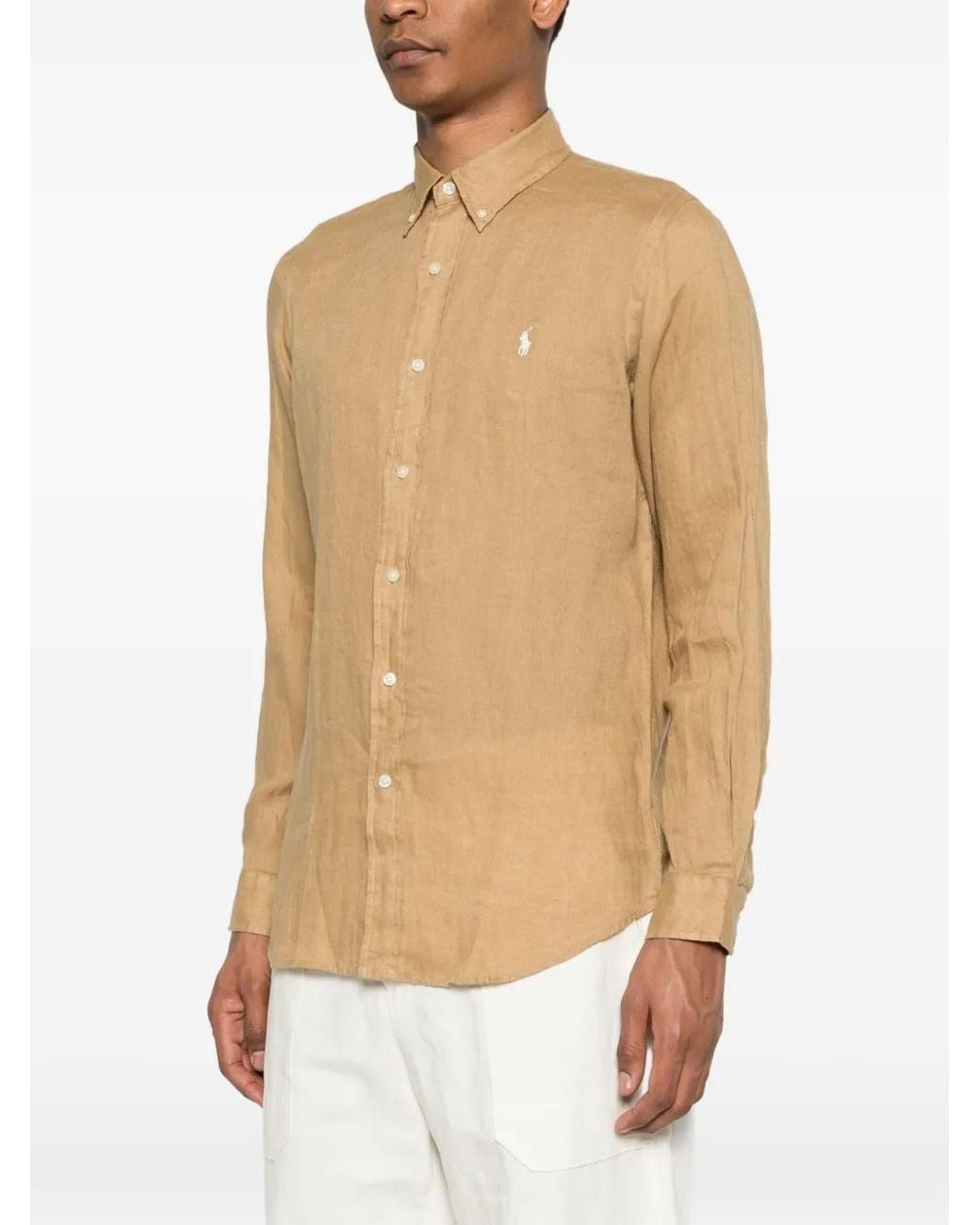 Polo Ralph Lauren Natural Custom Fit Linen Shirt for men