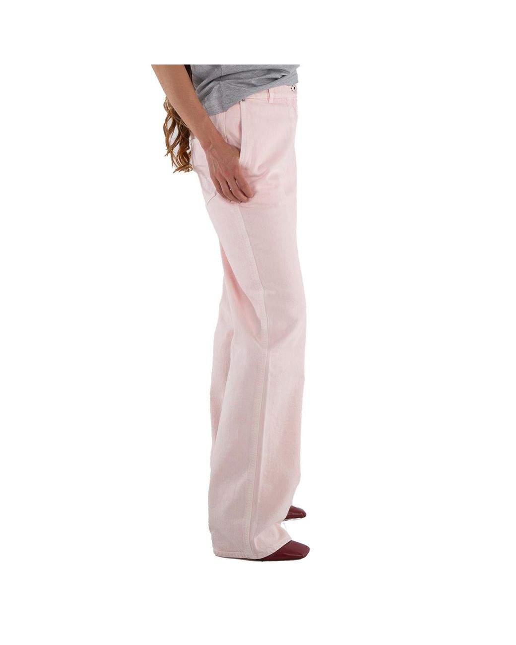 Burberry Pink Logo-Patch Flared Cotton Jeans, Brand Size 10 (Us for men