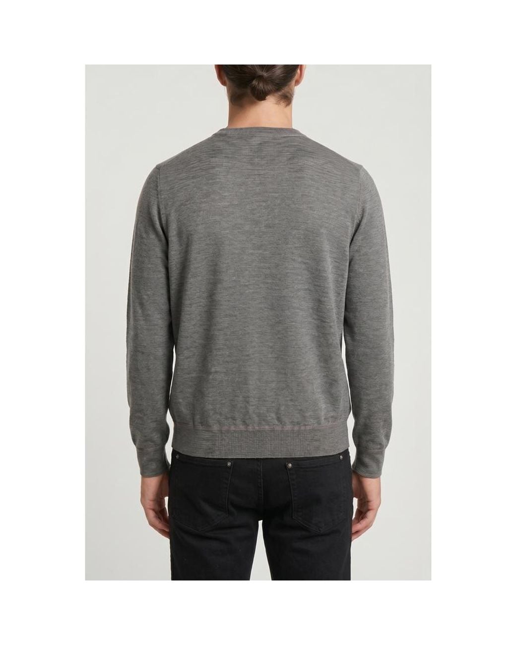 Brunello Cucinelli Gray Cashmere Silk Crewneck Sweater, Brand Size 58 (Us for men