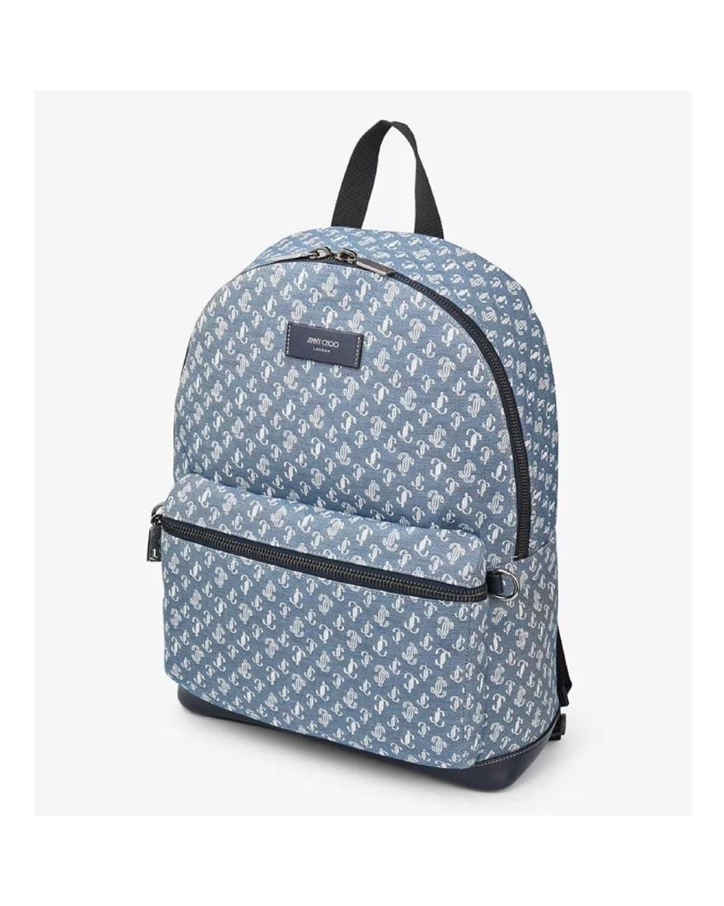 Jimmy Choo Blue Wilmer Denim Jc Monogram Backpack for men