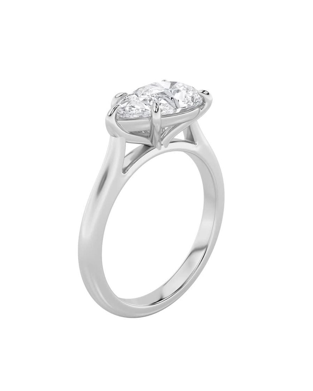 Mure And Co Metallic 2Ctw Pear Shaped Lab Grown Diamond (F/Vs) East West Accented Ring for men