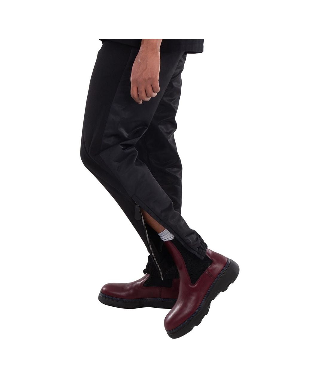Burberry Black Two-Tone Tapered Trousers, Brand Size 46 (Waist for men