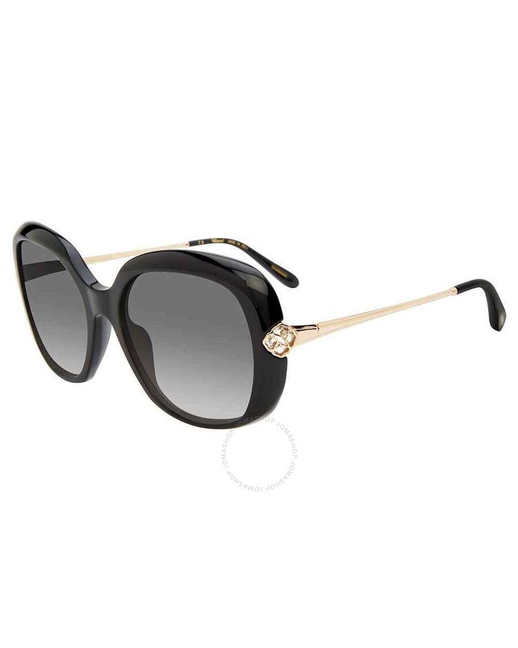 Chopard Smoke Gradient Square Sunglasses Sch314s 0700 57 in Black